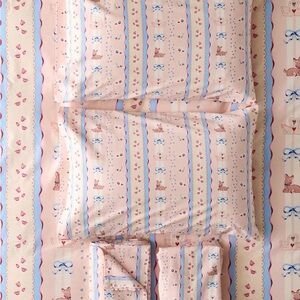 Urban Outfitters Molly Floral Stripe Patterened Queen Sheet Set NWOT